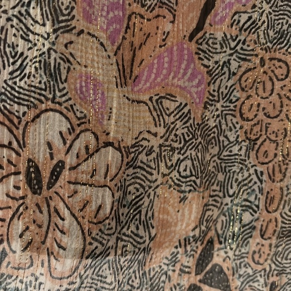 NEWUlla Johnson Lara Blouse Silk Ruffle Floral Birds of Paradise Ivory Size 8 - Picture 12 of 17